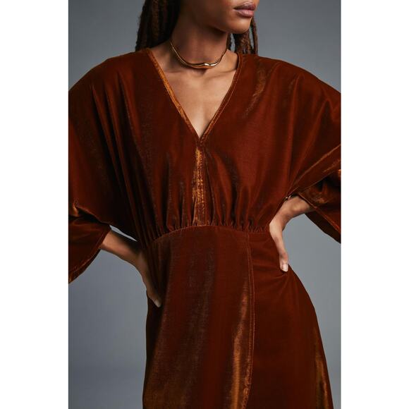 Anthropologie  Let Me Be Asymmetrical Velvet Dress - XS - New - Picture 4 of 5